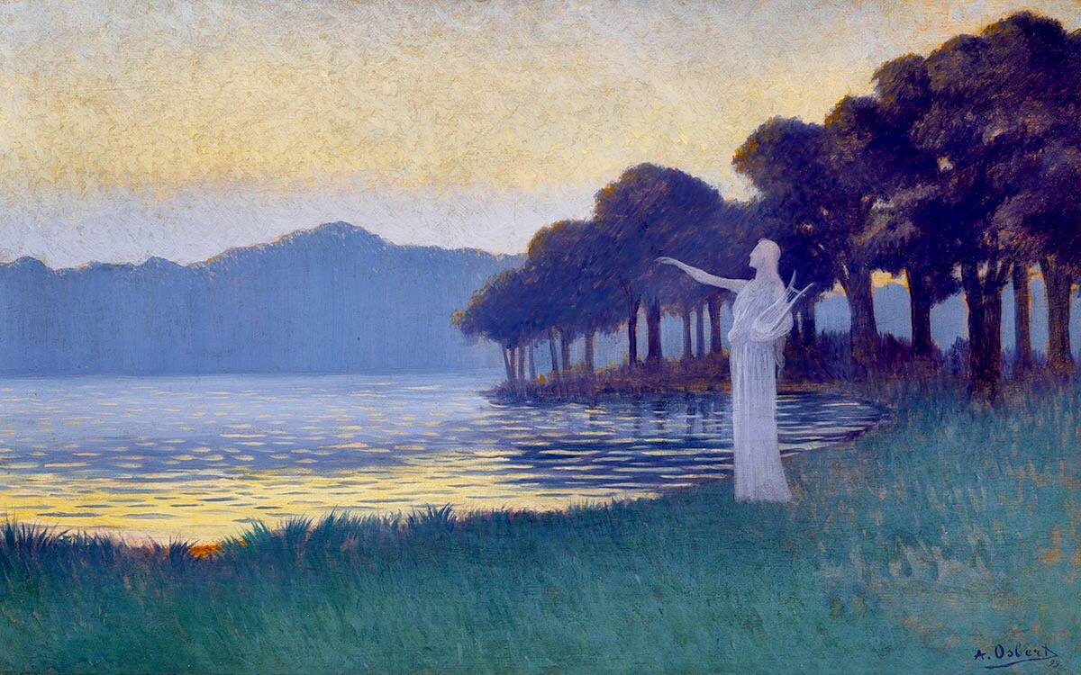 Song of the Dawn, vintage artwork by Alphonse Osbert, 12x8" (A4) Poster