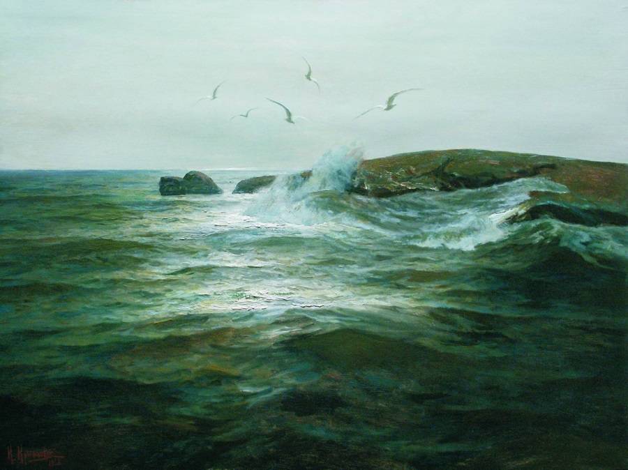 Sea surf by Konstantin Kryzhitsky,A3(16x12")Poster