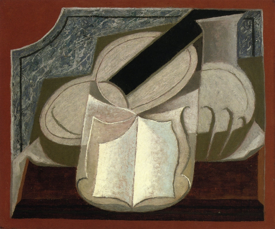 Book and Guitar, vintage artwork by Juan Gris, 12x8" (A4) Poster