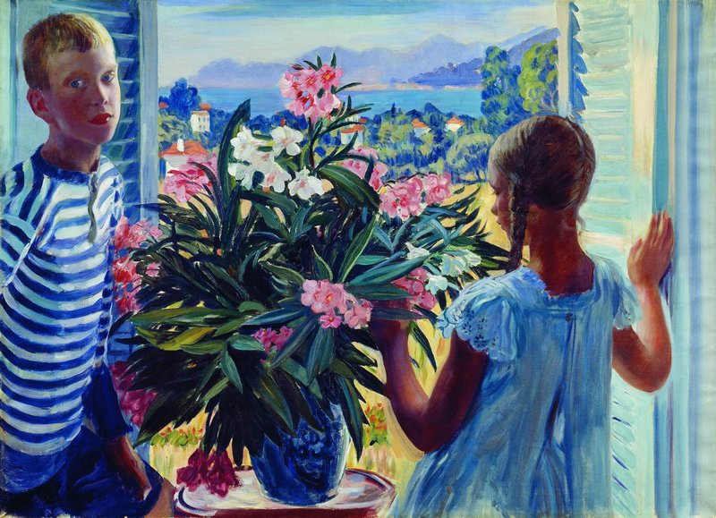 The Artist's Children, vintage artwork by Boris Mikhailovich Kustodiev, 12x8" (A4) Poster