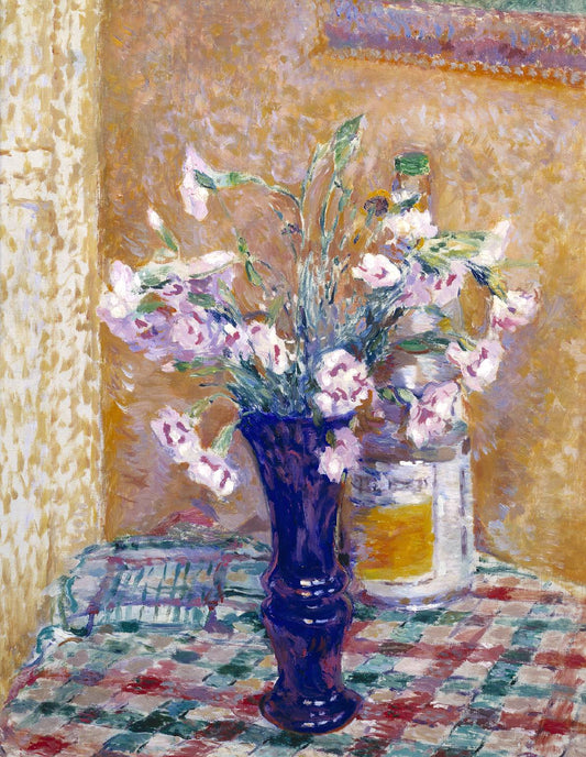 Pinks in a Vase, vintage artwork by James Bolivar Manson, 12x8" (A4) Poster