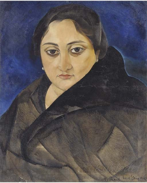 Lady with dark eyes by Boris Grigoriev,16x12(A3) Poster