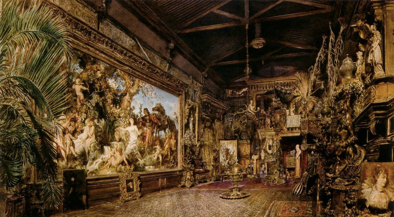 Makart's Studio, vintage artwork by Rudolf von Alt, A3 (16x12") Poster Print