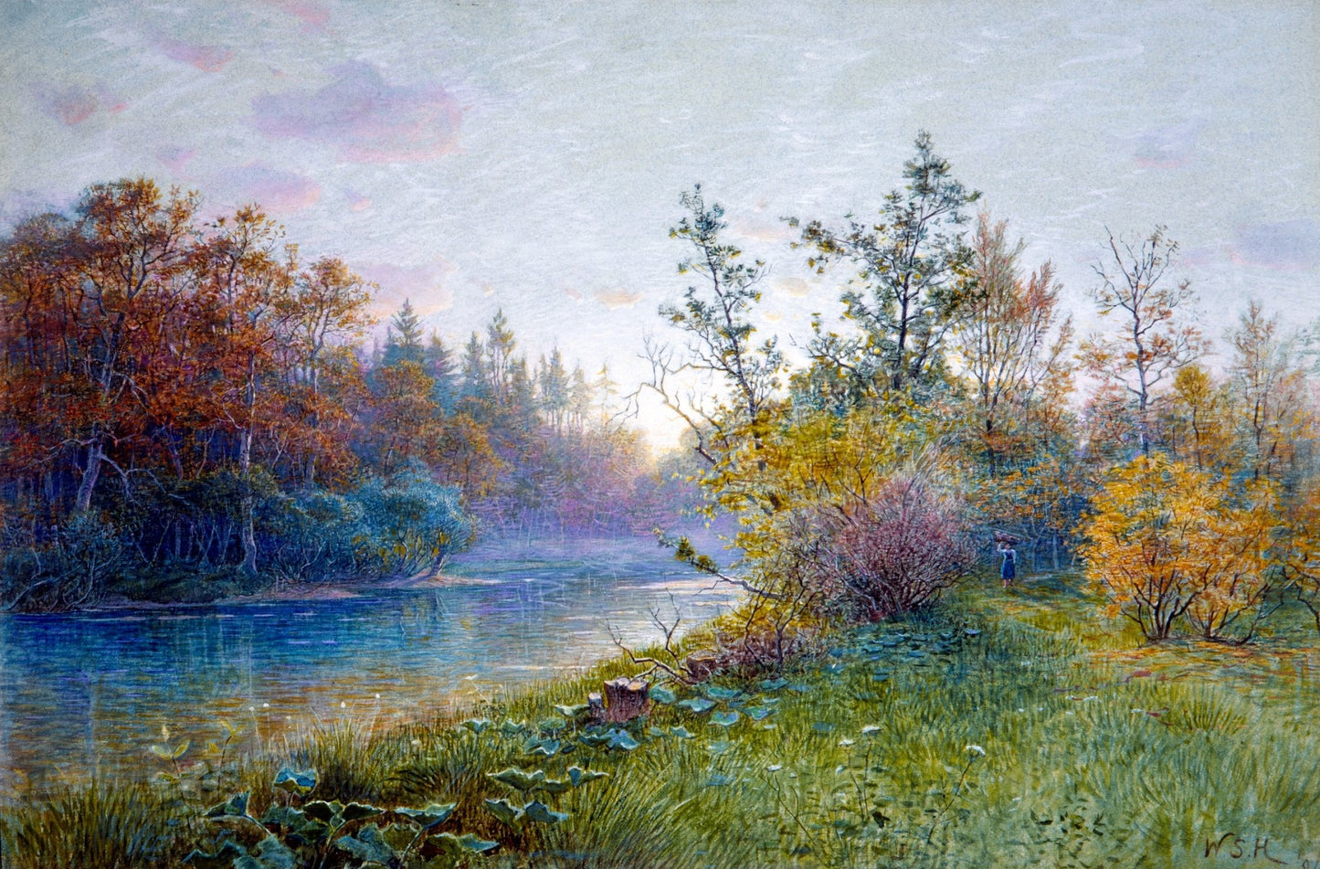 Mill Dam in Traunstein, vintage artwork by William Stanley Haseltine, 12x8" (A4) Poster