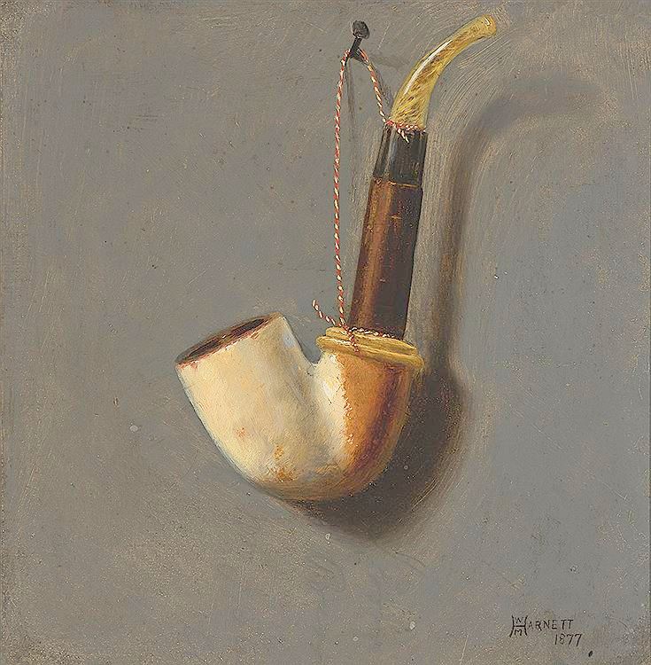 The Pipe Rack, vintage artwork by William Michael Harnett, 12x8" (A4) Poster
