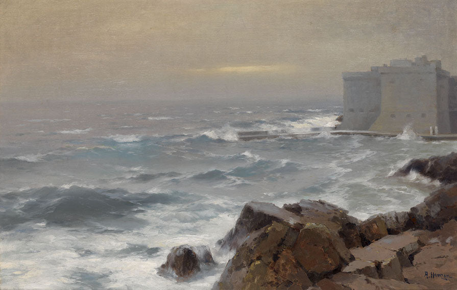 Seascape with a Fortress by Alexei Vasilievich Hanzen,16x12(A3) Poster