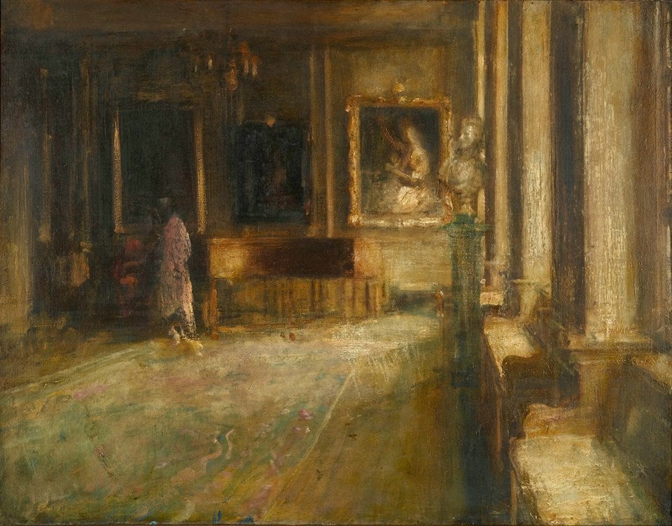 The Music Room at Sir Edmund Davis' House, vintage artwork by Ambrose McEvoy, 12x8" (A4) Poster