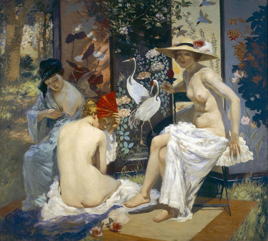 The Sun Bath, vintage artwork by Rupert Bunny, 12x8" (A4) Poster
