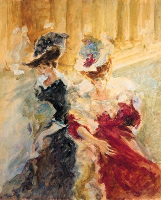 Ladies in Monte-Carlo by Pompeo Mariani,A3(16x12")Poster