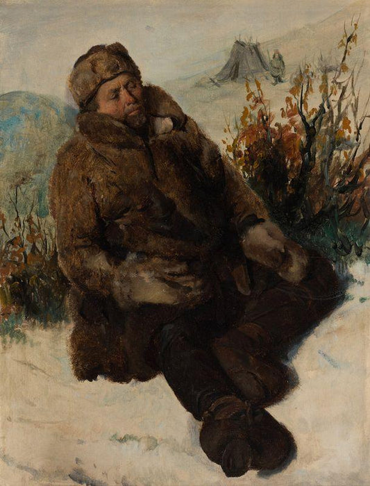 A Laplander in the Snow, vintage artwork by Francois-Auguste Biard, A3 (16x12") Poster Print