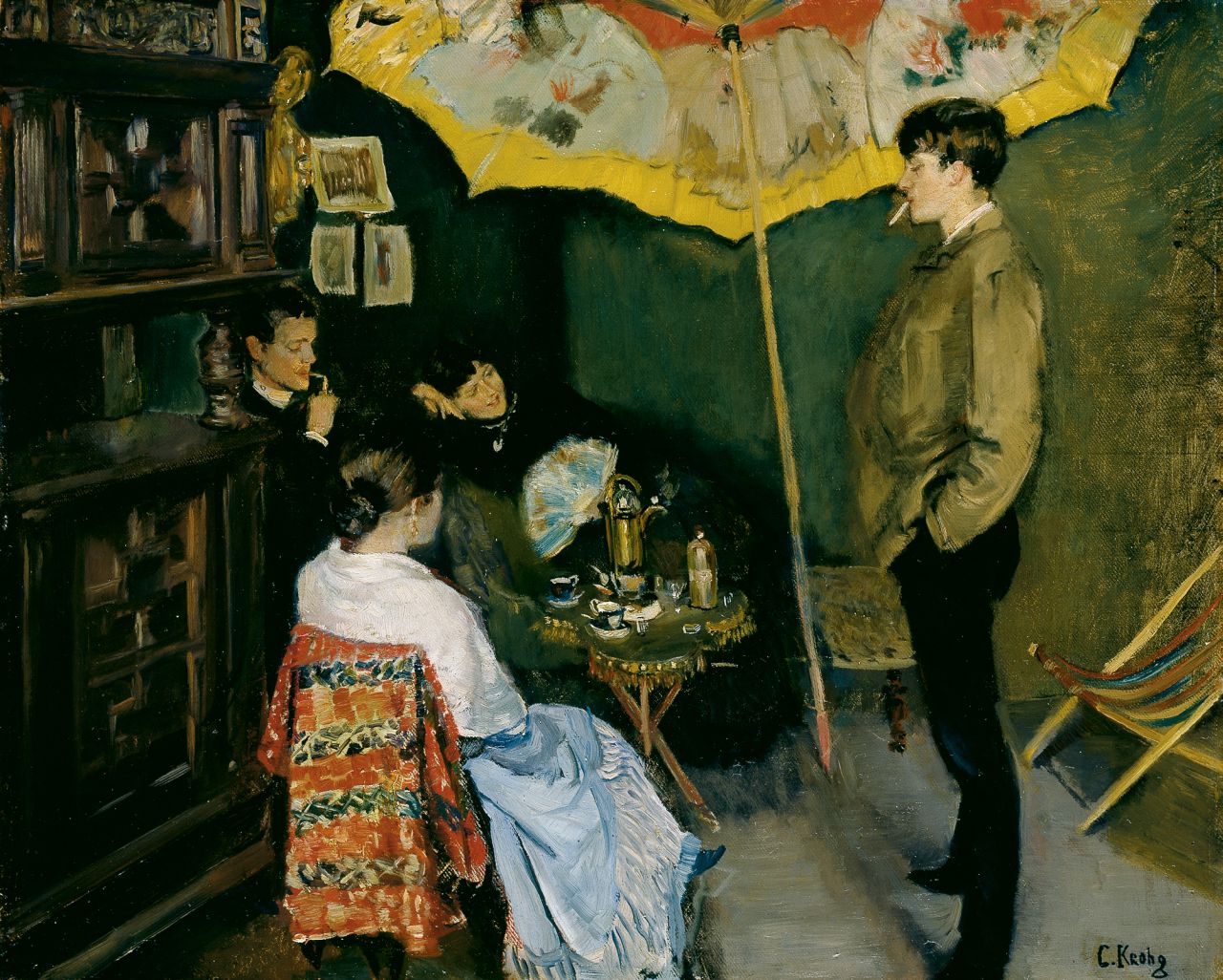 The Bohemians, vintage artwork by Christian Krohg, 12x8" (A4) Poster