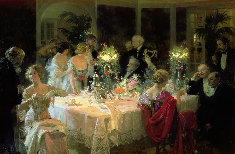 The End of Dinner by Jules-Alexandre Grun,A3(16x12")Poster