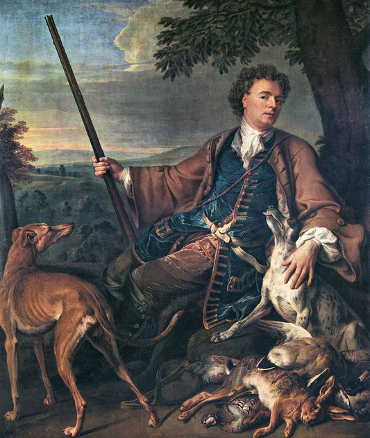 Self-portrait in Hunting Dress, vintage artwork by François Desportes, 12x8" (A4) Poster