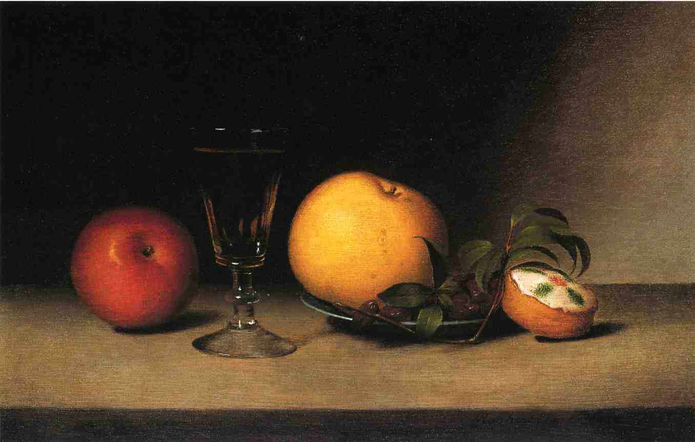 Still Life with Apples, Sherry and Tea Cakke, vintage artwork by Raphaelle Peale, 12x8" (A4) Poster