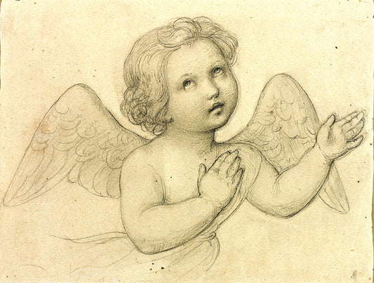 Winged Angel, vintage artwork by Marie Ellenrieder, 12x8" (A4) Poster