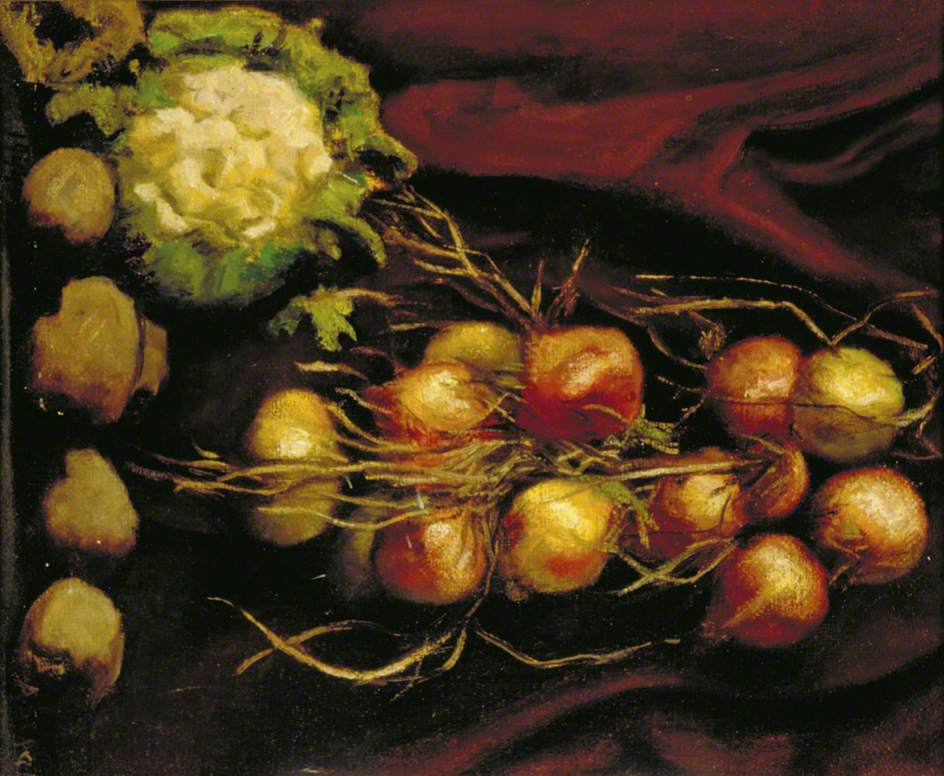 Onions and Cauliflower by Arthur Segal,16x12(A3) Poster