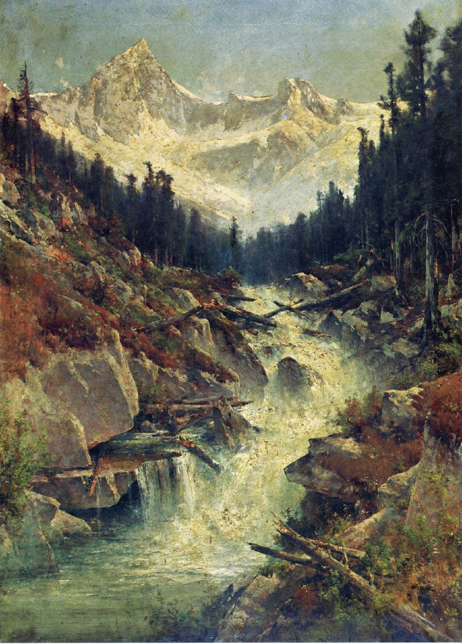 Sir Donald Peak and Selkirk Glacier, Canada, vintage artwork by Thomas Hill, 12x8" (A4) Poster