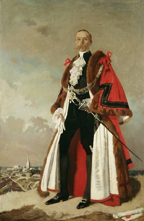 Ernest Egbert Blyth, last Mayor and first Lord Mayor of Norwich, vintage artwork by Sir William Orpen, R.A., R.H.A., 12x8" (A4) Poster