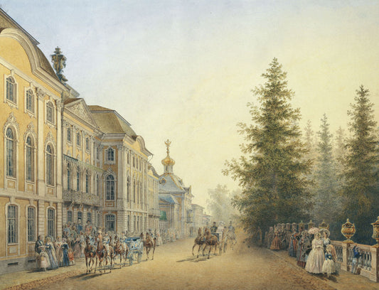 Peterhof Palace, vintage artwork by Vasily Sadovnikov, A3 (16x12") Poster Print