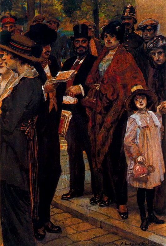Drawing Attention, vintage artwork by Adolfo Lozano Sidro, 12x8" (A4) Poster