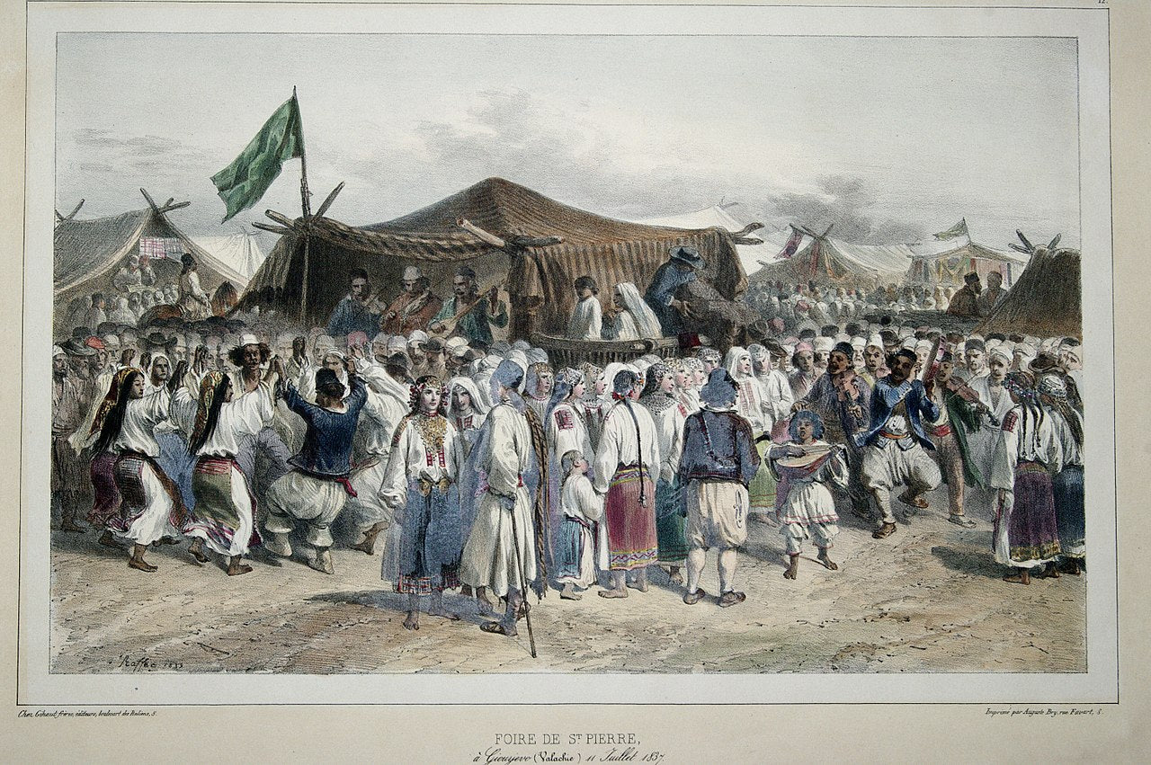 Foire de St. Pierre a Giourgevo, vintage artwork by Auguste Raffet, A3 (16x12") Poster Print