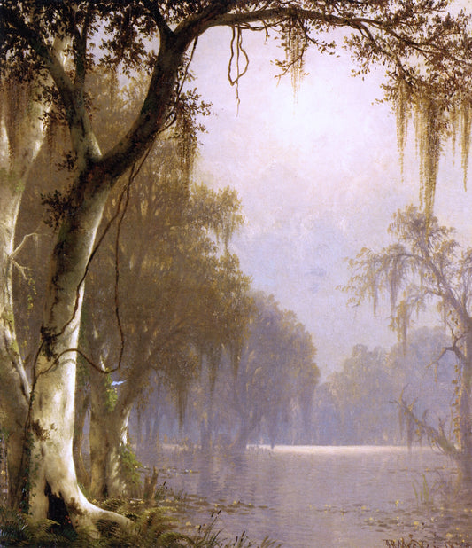 Sunlight on the Bayou, vintage artwork by Joseph Rusling Meeker, 12x8" (A4) Poster