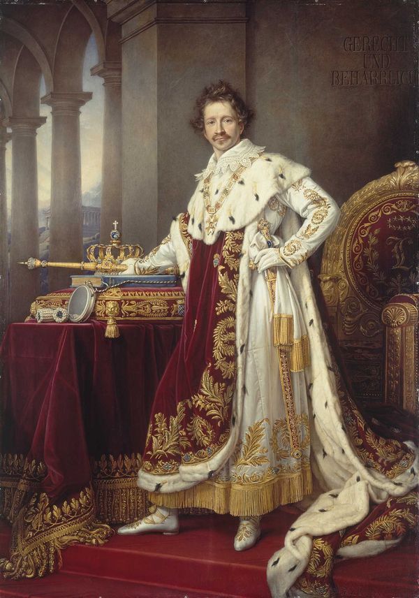 König Ludwig I. von Bayern im Krönungsornat (KIng Ludwig I. of Bavaria), vintage artwork by Joseph Karl Stieler, 12x8" (A4) Poster