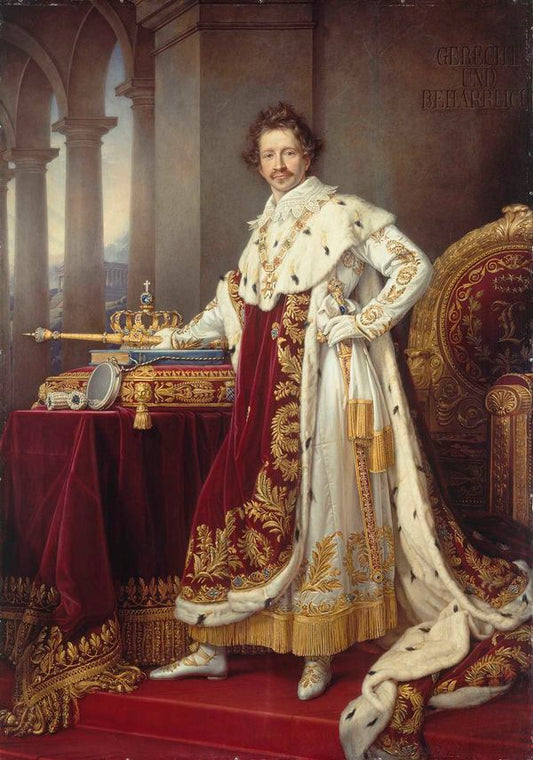 König Ludwig I. von Bayern im Krönungsornat (KIng Ludwig I. of Bavaria), vintage artwork by Joseph Karl Stieler, 12x8" (A4) Poster