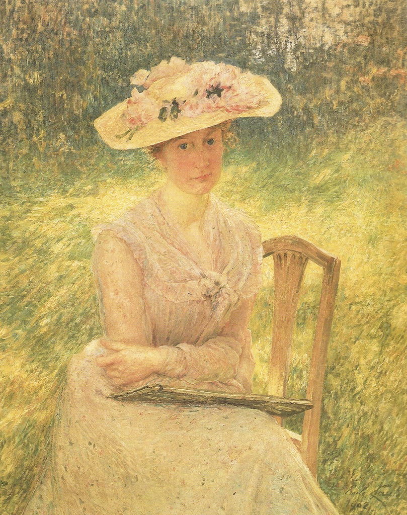 Portrait of Jenny Montigny, vintage artwork by Emile Claus, 12x8" (A4) Poster