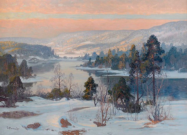 Sunny Winter Day by Carl Brandt,A3(16x12")Poster