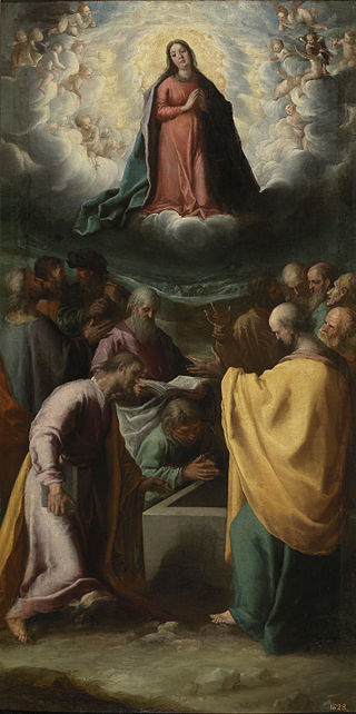 Adoración de la Virgen, vintage artwork by Eugenio Cajes, 12x8" (A4) Poster
