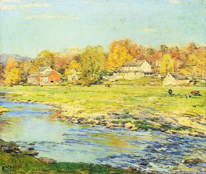Late Afternoon in October by Willard Leroy Metcalf,A3(16x12