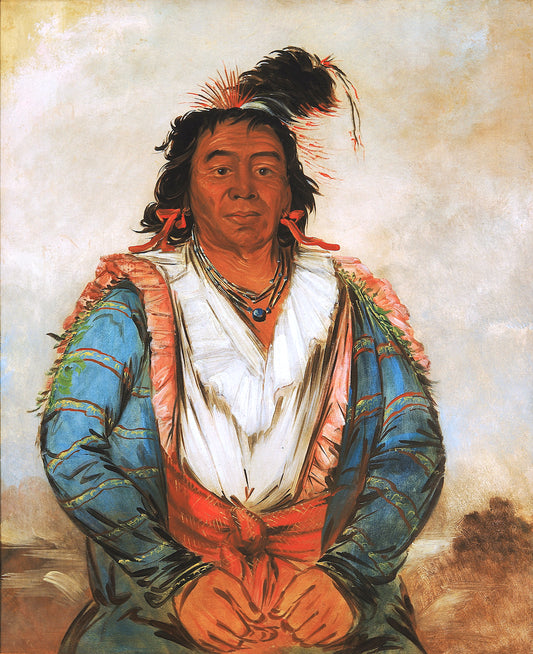 Hose-put-o-káw-gee, a Brave, vintage artwork by George Catlin, A3 (16x12") Poster Print