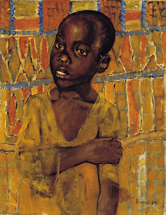 African Boy, vintage artwork by Kuzma Petrov-Vodkin, 12x8" (A4) Poster