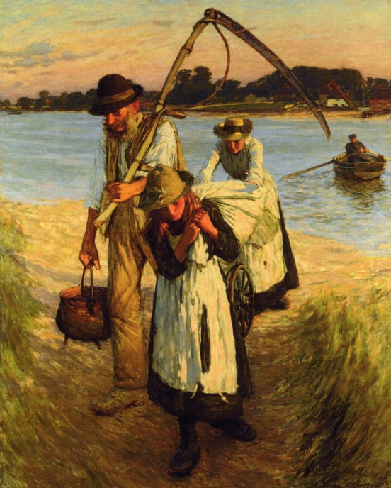 Traveling Harvesters, vintage artwork by Henry Herbert la Thangue, 12x8" (A4) Poster