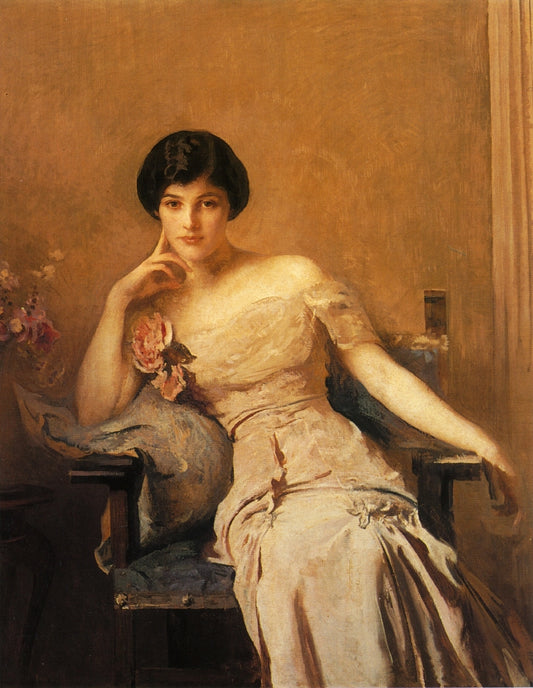 Mrs. John Lawrence, vintage artwork by Edmund Tarbell, 12x8" (A4) Poster