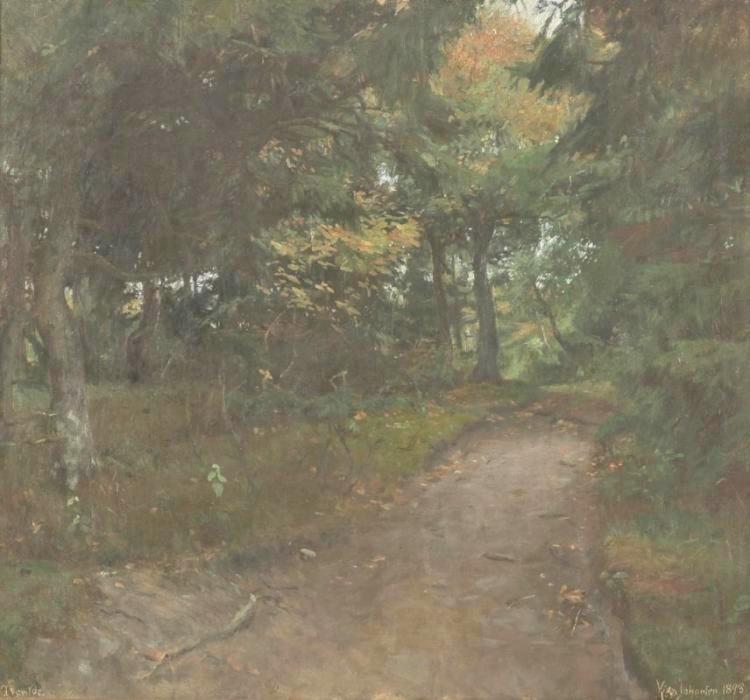 Path through a Forest at Tisvilde, vintage artwork by Viggo Johansen, 12x8" (A4) Poster
