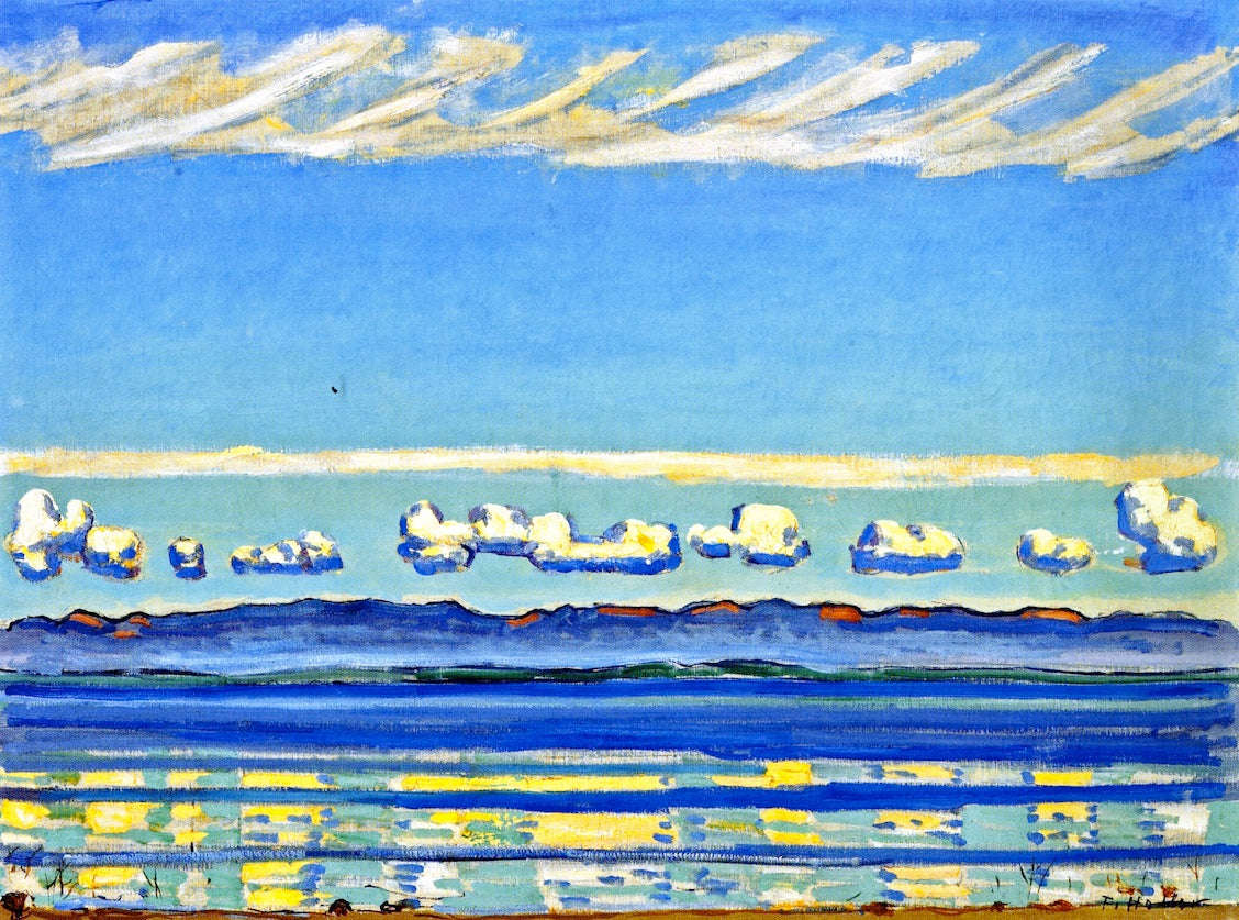 On Lake Geneva, vintage artwork by Ferdinand Hodler, 12x8" (A4) Poster