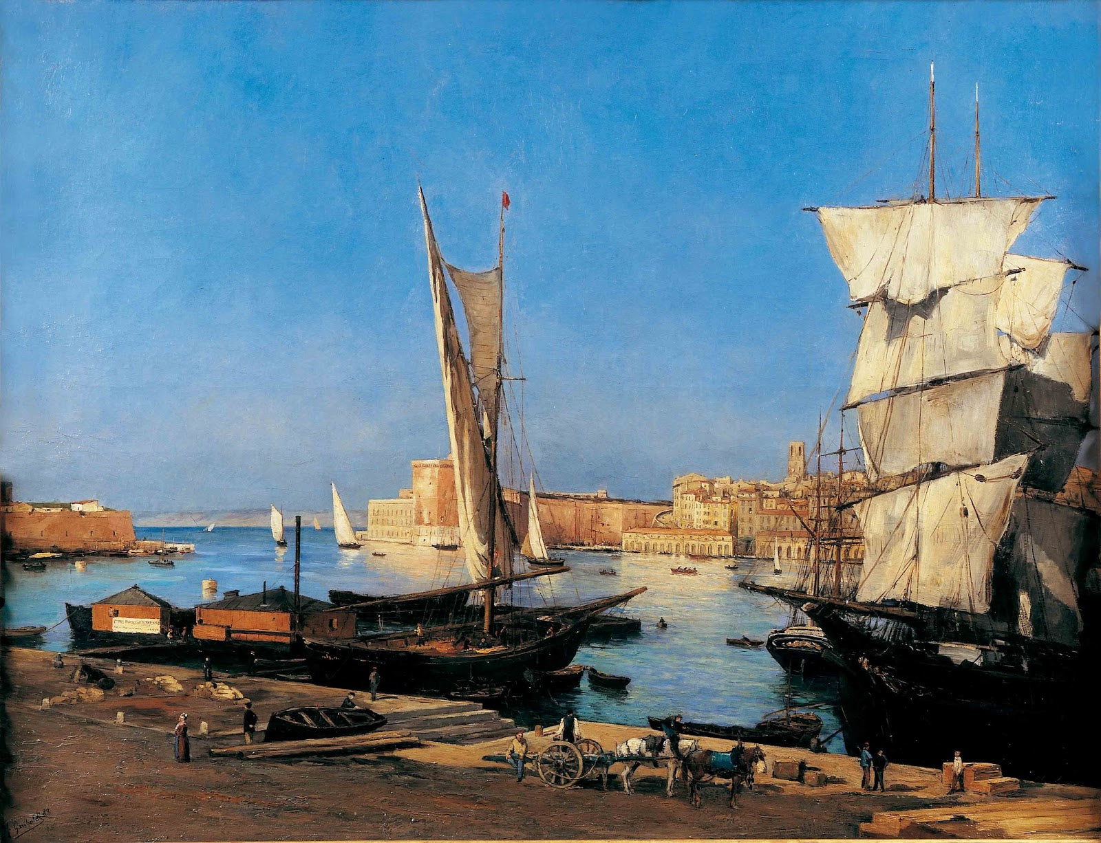 Entrance to the Port of Marseille by Joseph Garibaldi,A3(16x12")Poster