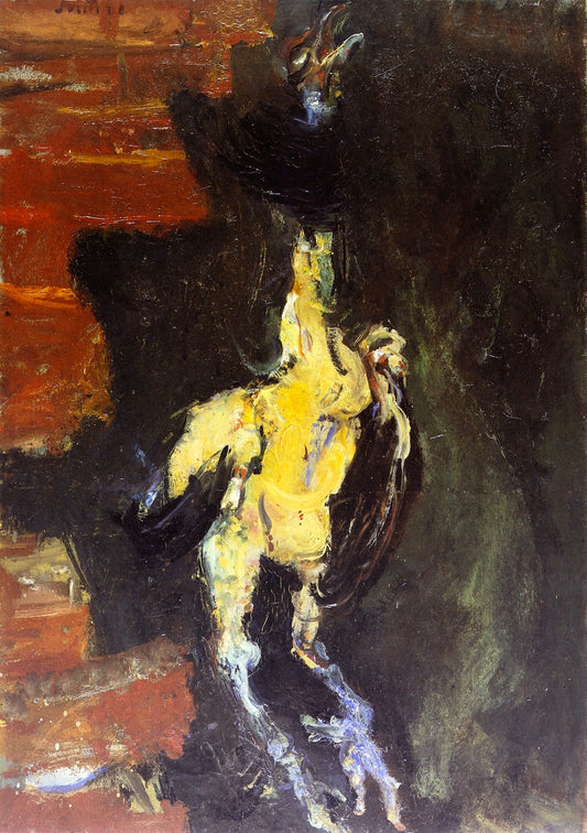 Chicken Hanging before a Brick Wall, vintage artwork by Chaim Soutine, 12x8" (A4) Poster