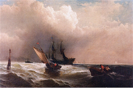 Preparing for a Storm, vintage artwork by Edward Moran, 12x8" (A4) Poster