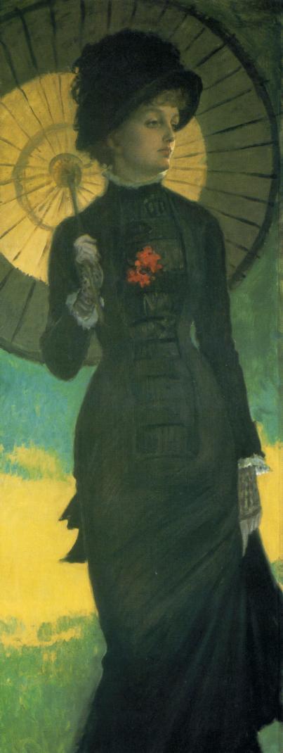 Mrs. Newton with a Parasol, vintage artwork by James Tissot, 12x8" (A4) Poster