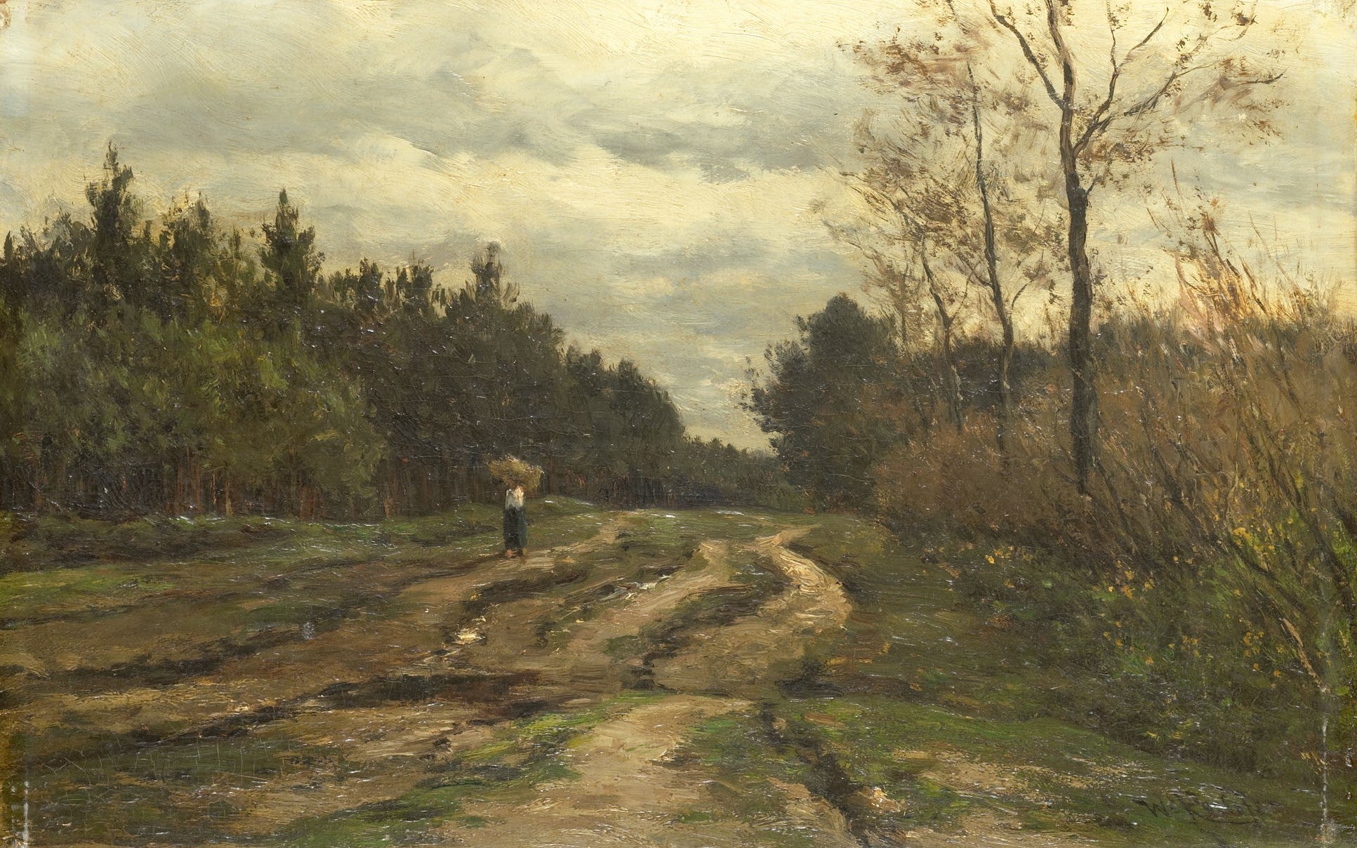 Country Road near Laren, (Province of North Holland), vintage artwork by Willem Roelofs, 12x8" (A4) Poster