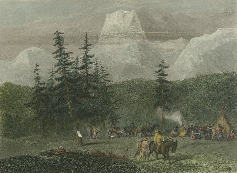 Forest Camp at Shastl Peak, vintage artwork by Edward Meyer Kern, 12x8" (A4) Poster
