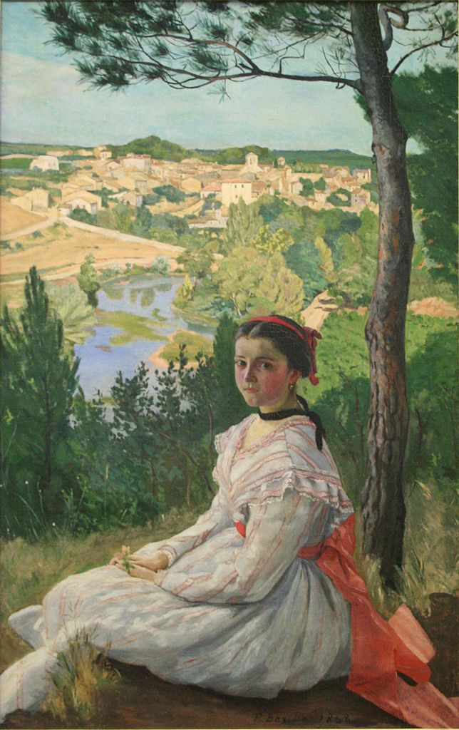 View of the Village, vintage artwork by Jean Frederic Bazille, 12x8" (A4) Poster