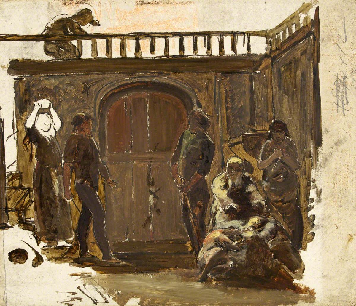 Sketch for 'The Quarrel', vintage artwork by Paul Falconer Poole, R.A., R. I., A3 (16x12") Poster Print