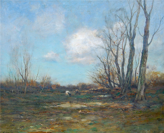 At Pasture, vintage artwork by Charles Paul Gruppe, 12x8" (A4) Poster