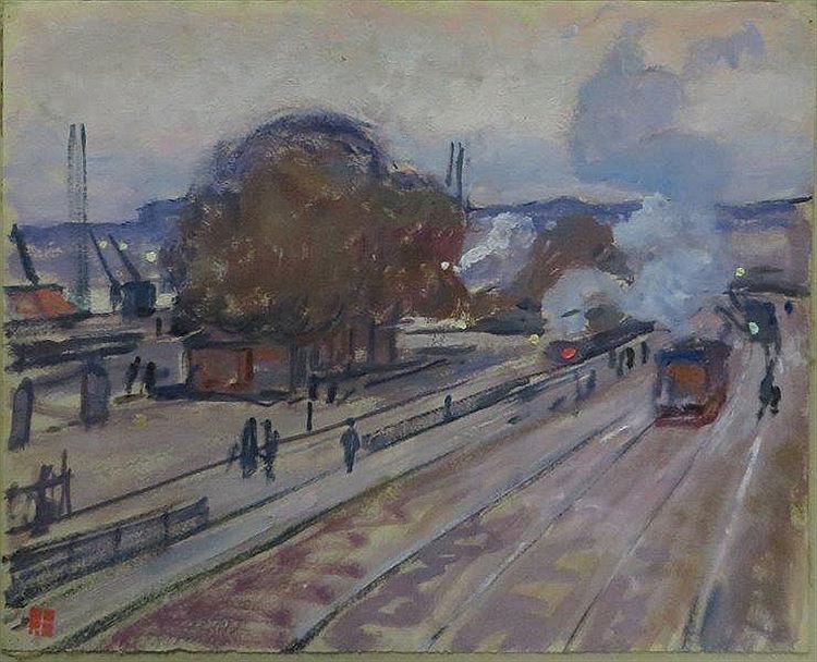 Quay at Nantes by Charles Theodore Bichet,A3(16x12")Poster