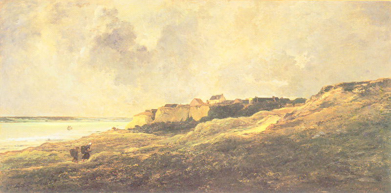 Cliffs at Villerville-sur-Mer, vintage artwork by Charles-François Daubigny, A3 (16x12") Poster Print