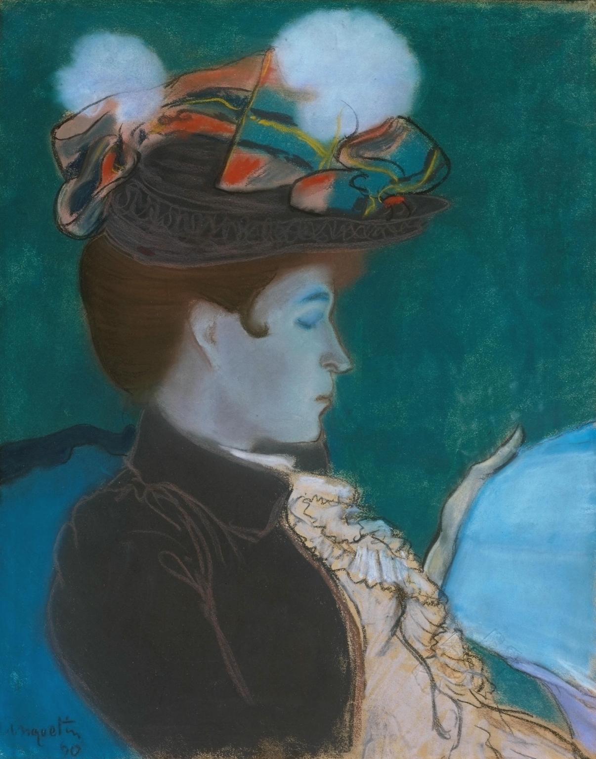 Girl Reading a Newspaper by Louis emile Anquetin,A3(16x12")Poster